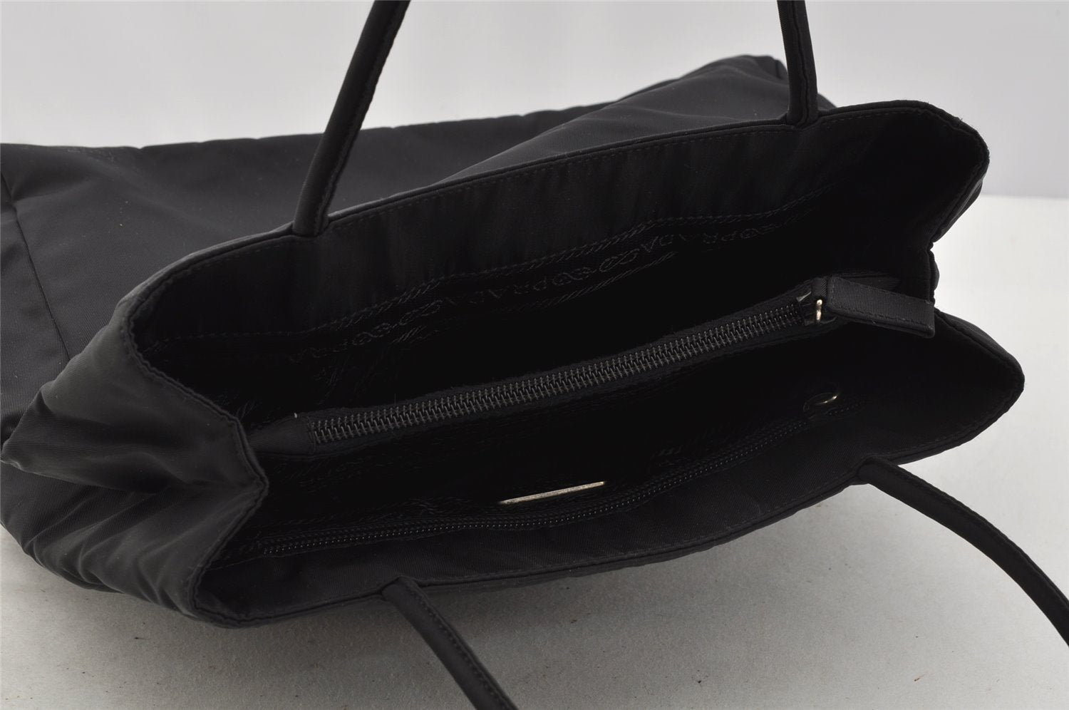 Authentic PRADA Vintage Nylon Tessuto Hand Bag Purse Black 9669I