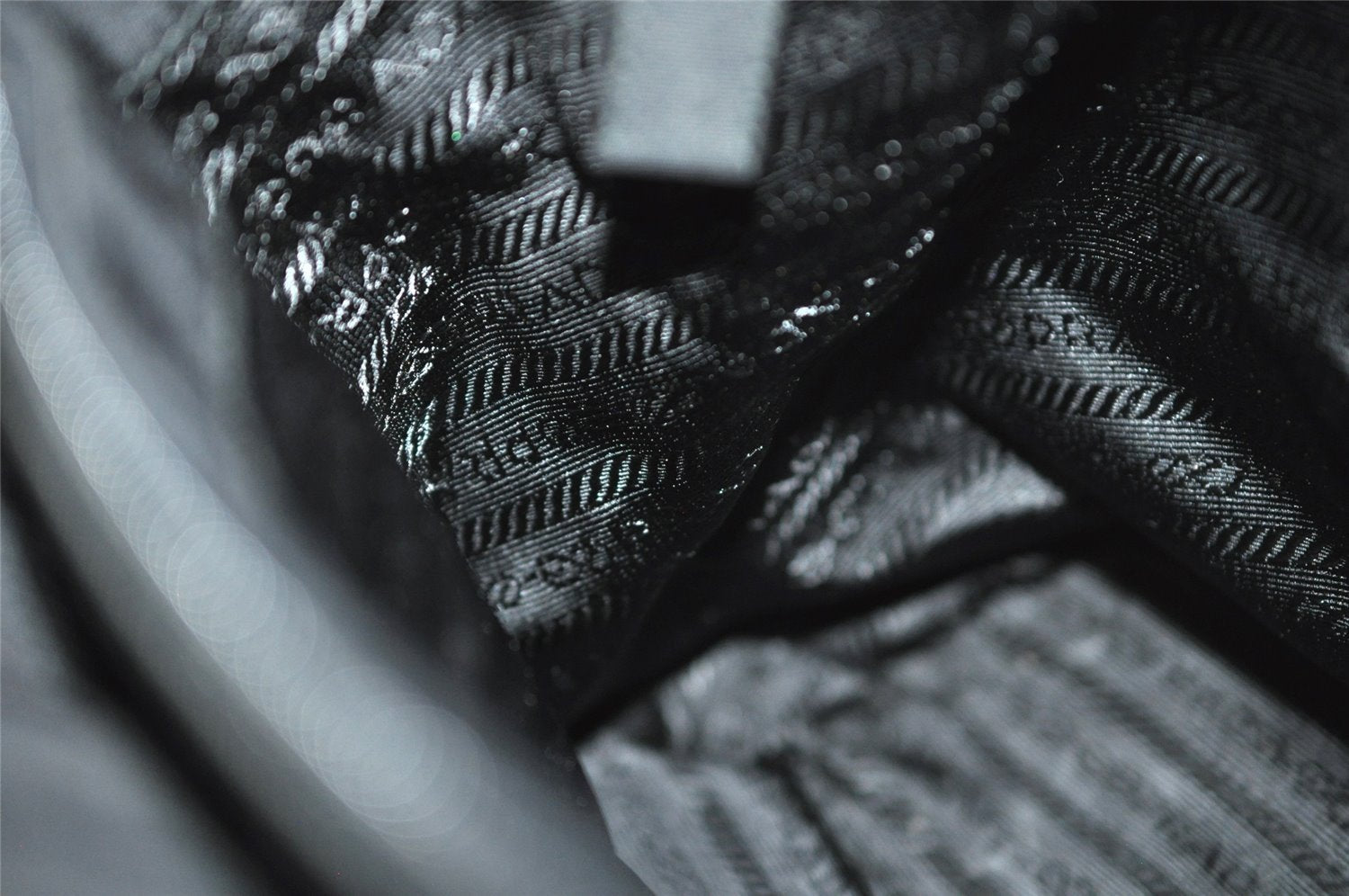 Authentic PRADA Vintage Nylon Tessuto Hand Bag Purse Black 9669I