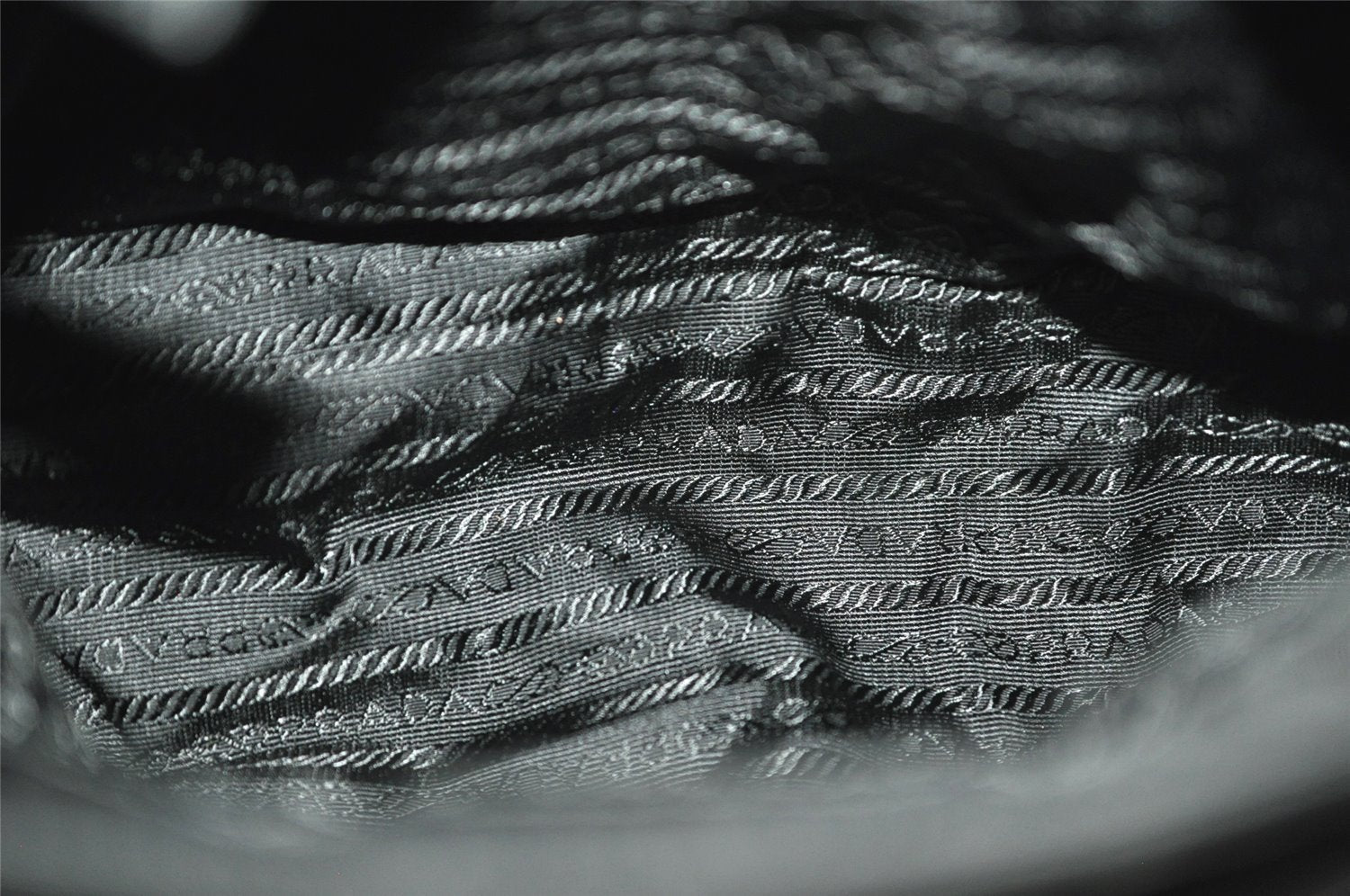 Authentic PRADA Vintage Nylon Tessuto Hand Bag Purse Black 9669I