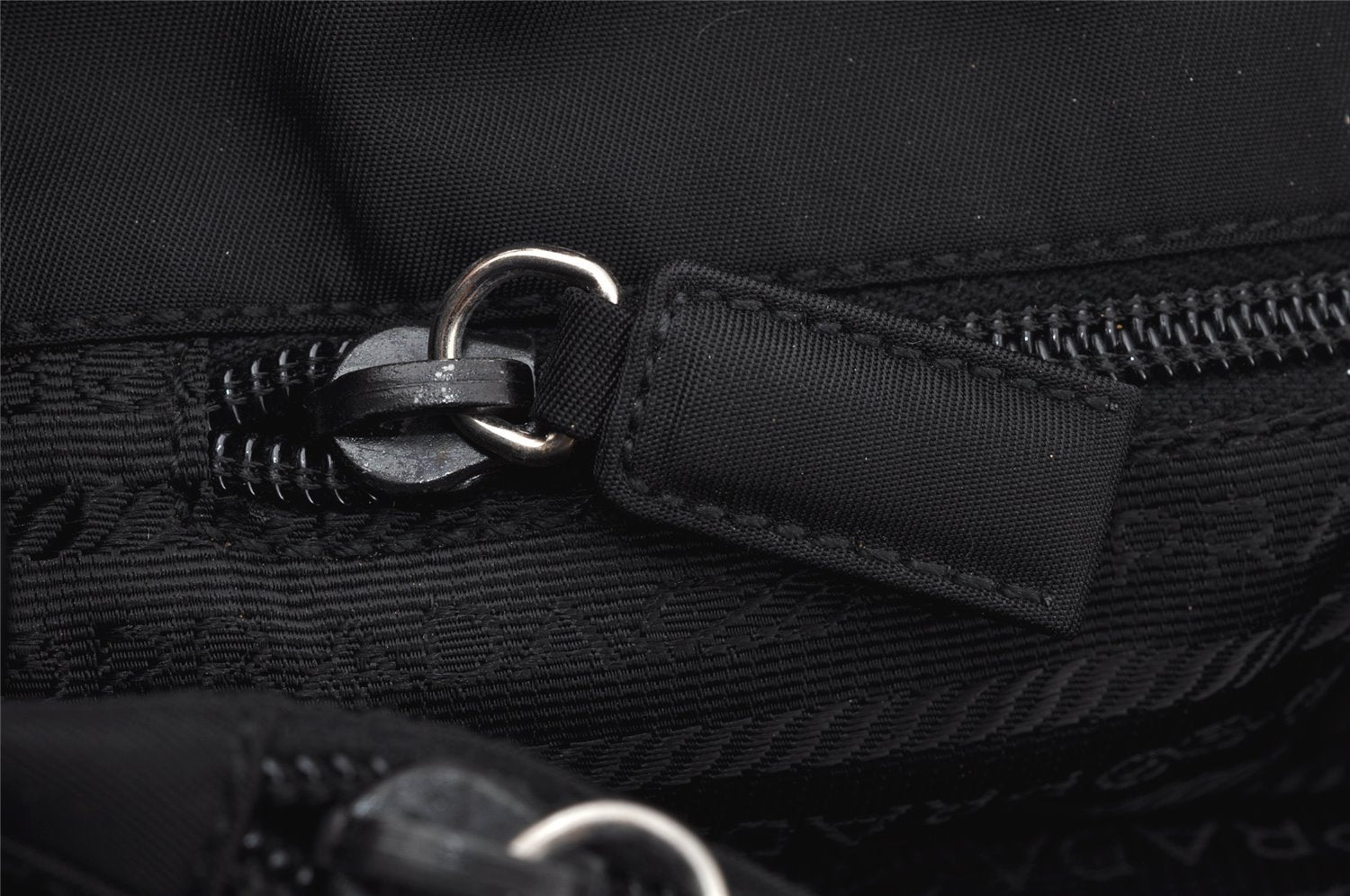 Authentic PRADA Vintage Nylon Tessuto Hand Bag Purse Black 9669I
