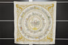 Authentic HERMES Carre 90 Scarf "LA PROMENADE DE LONGCHAMPS" Silk White 9670J