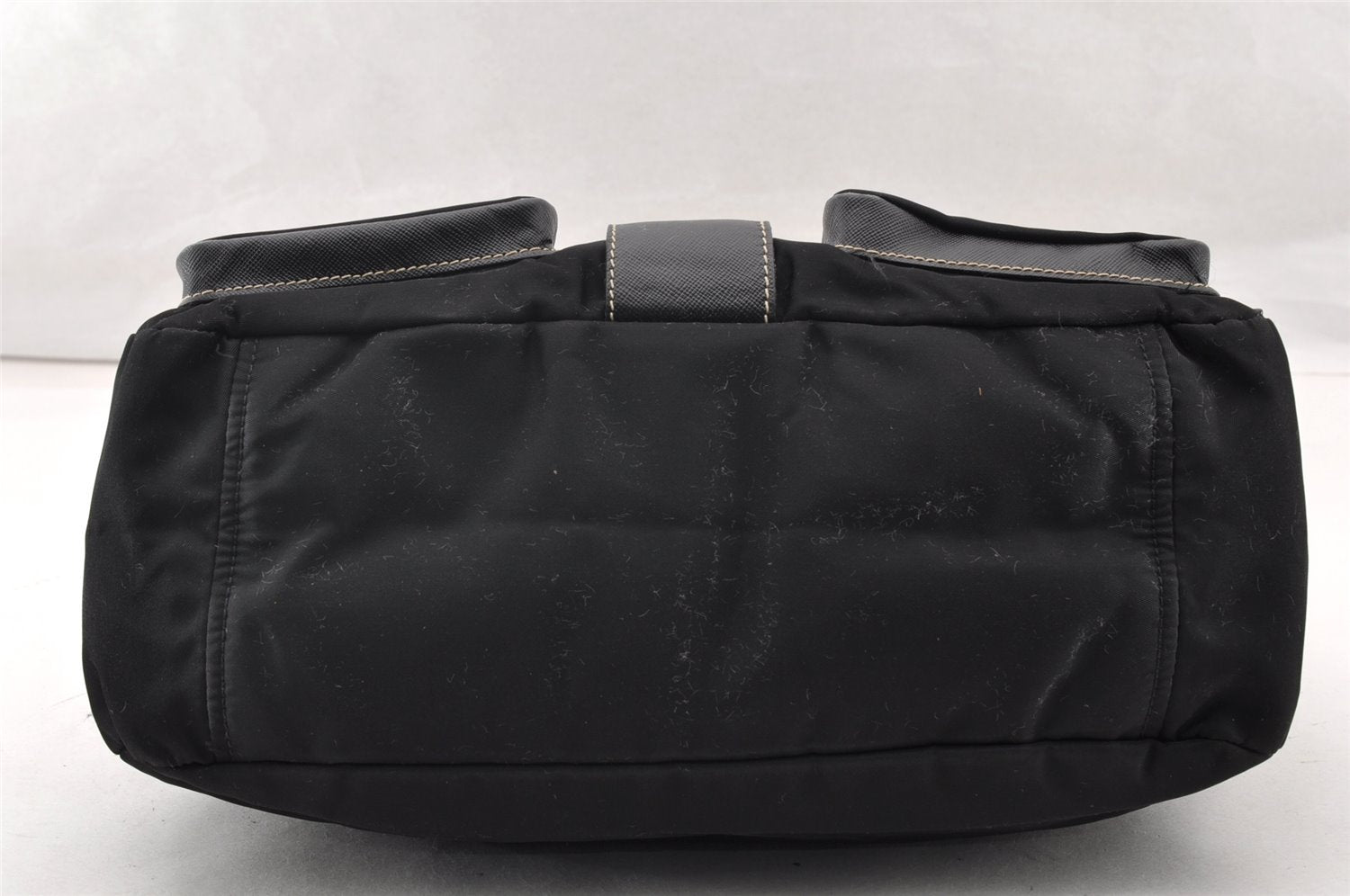 Authentic PRADA Nylon Tessuto Leather Shoulder Cross Body Bag VA0768 Black 9671I