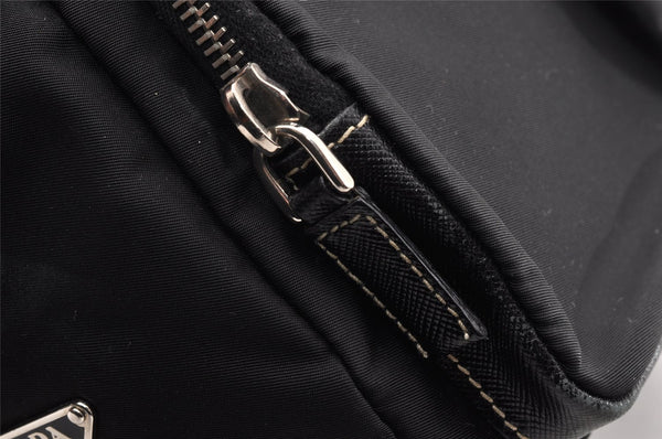 Authentic PRADA Nylon Tessuto Leather Shoulder Cross Body Bag VA0768 Black 9671I