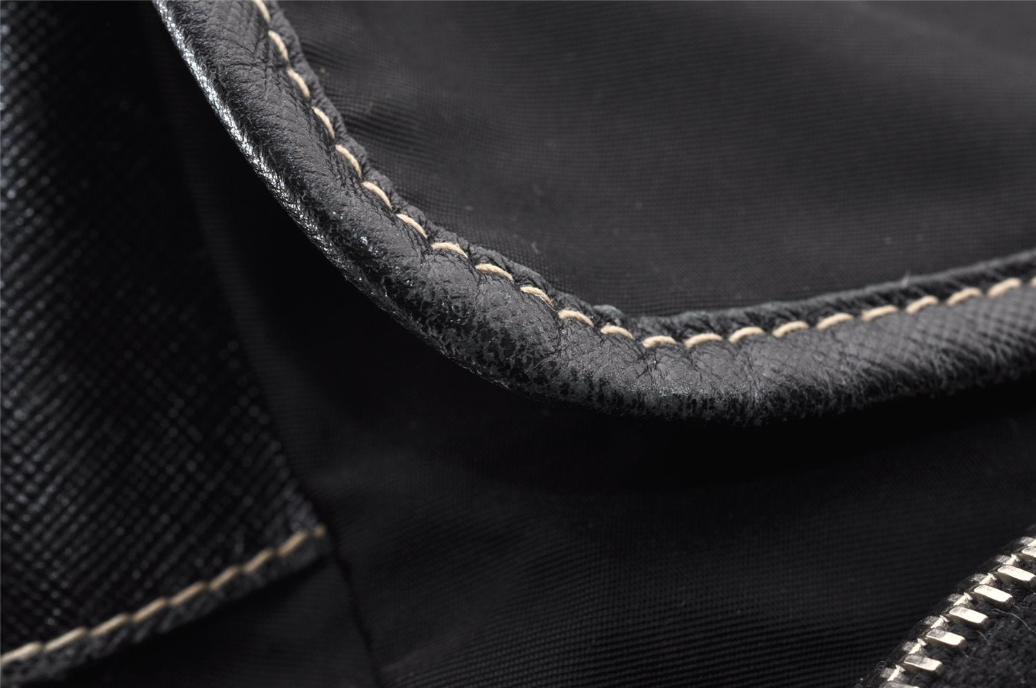 Authentic PRADA Nylon Tessuto Leather Shoulder Cross Body Bag VA0768 Black 9671I