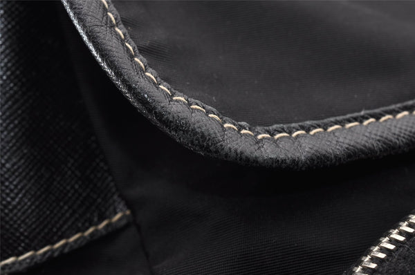 Authentic PRADA Nylon Tessuto Leather Shoulder Cross Body Bag VA0768 Black 9671I