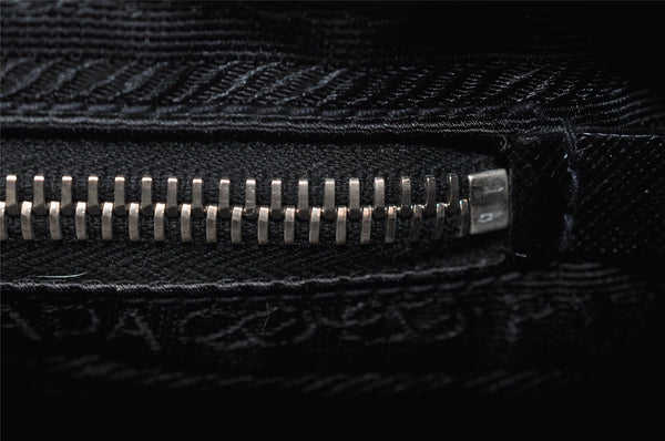 Authentic PRADA Nylon Tessuto Leather Shoulder Cross Body Bag VA0768 Black 9671I