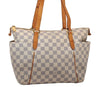 Authentic Louis Vuitton Damier Azur Totally PM Tote Bag White N41280 LV 9673I