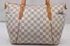 Authentic Louis Vuitton Damier Azur Totally PM Tote Bag White N41280 LV 9673I