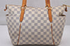 Authentic Louis Vuitton Damier Azur Totally PM Tote Bag White N41280 LV 9673I