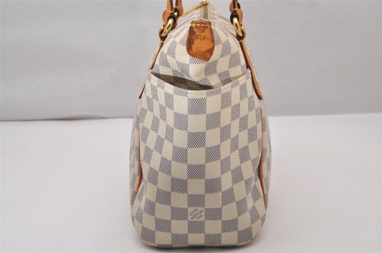 Authentic Louis Vuitton Damier Azur Totally PM Tote Bag White N41280 LV 9673I