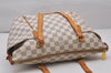 Authentic Louis Vuitton Damier Azur Totally PM Tote Bag White N41280 LV 9673I