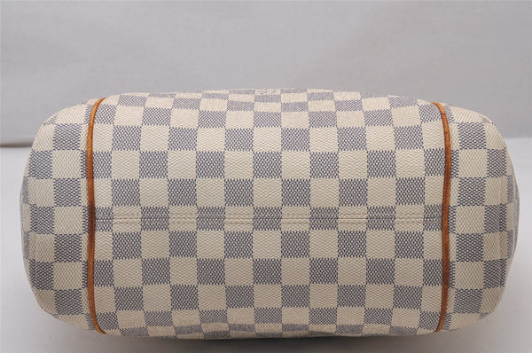 Authentic Louis Vuitton Damier Azur Totally PM Tote Bag White N41280 LV 9673I