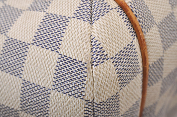 Authentic Louis Vuitton Damier Azur Totally PM Tote Bag White N41280 LV 9673I