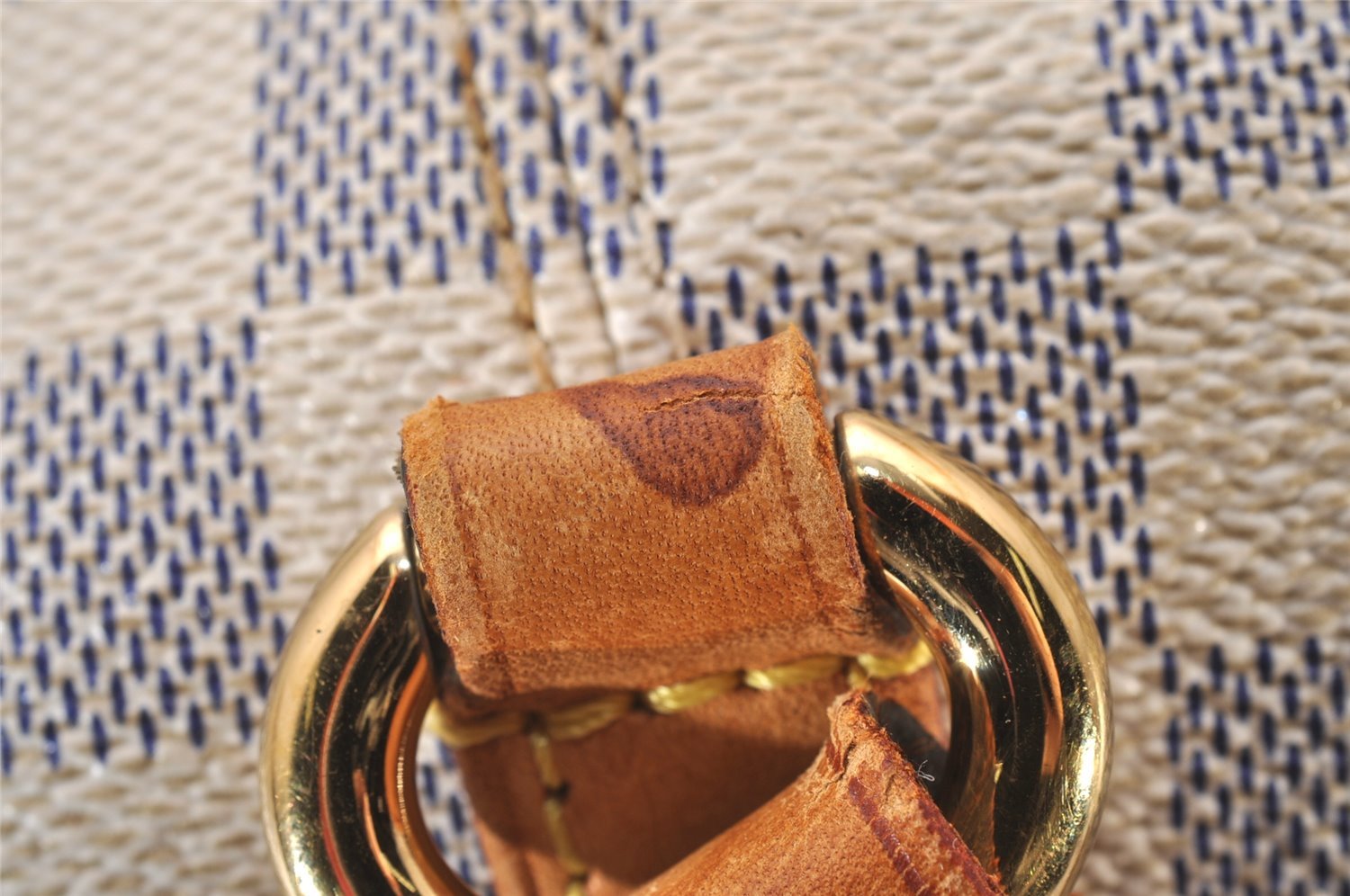 Authentic Louis Vuitton Damier Azur Totally PM Tote Bag White N41280 LV 9673I