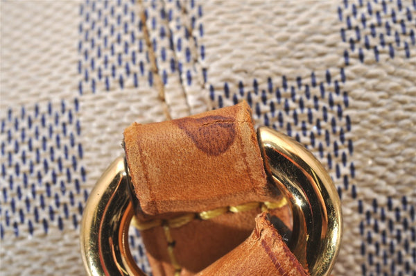 Authentic Louis Vuitton Damier Azur Totally PM Tote Bag White N41280 LV 9673I