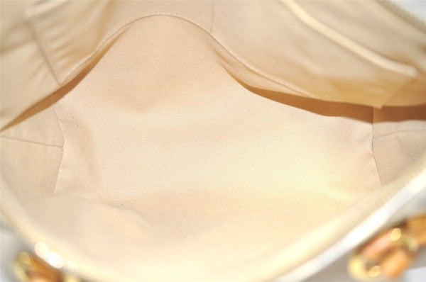 Authentic Louis Vuitton Damier Azur Totally PM Tote Bag White N41280 LV 9673I