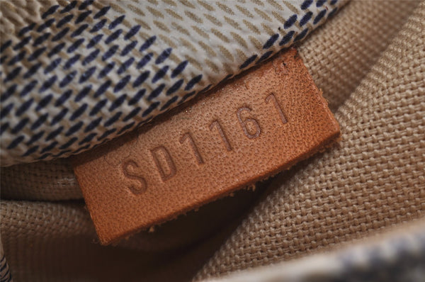 Authentic Louis Vuitton Damier Azur Totally PM Tote Bag White N41280 LV 9673I