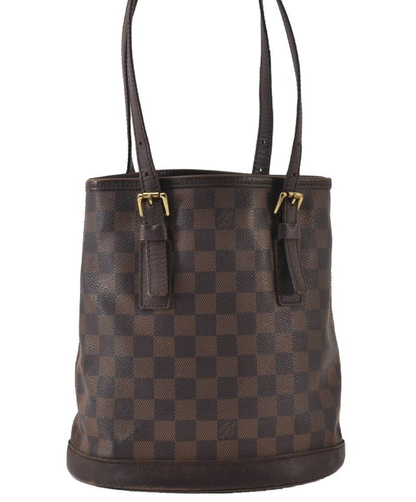 Authentic Louis Vuitton Damier Marais Bucket Shoulder Tote Bag N42240 LV 9675I