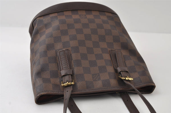 Authentic Louis Vuitton Damier Marais Bucket Shoulder Tote Bag N42240 LV 9675I