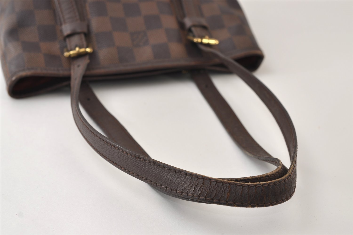 Authentic Louis Vuitton Damier Marais Bucket Shoulder Tote Bag N42240 LV 9675I