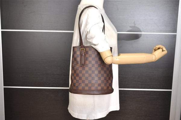Authentic Louis Vuitton Damier Marais Bucket Shoulder Tote Bag N42240 LV 9675I