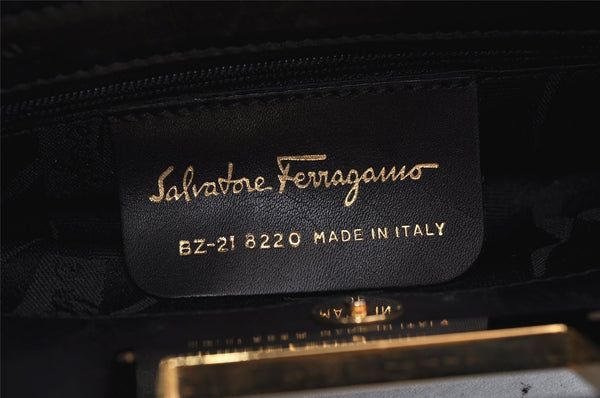 Authentic Salvatore Ferragamo 2Way Shoulder Hand Bag Leather Black SF 9675J