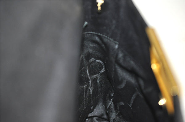 Authentic Salvatore Ferragamo 2Way Shoulder Hand Bag Leather Black SF 9675J