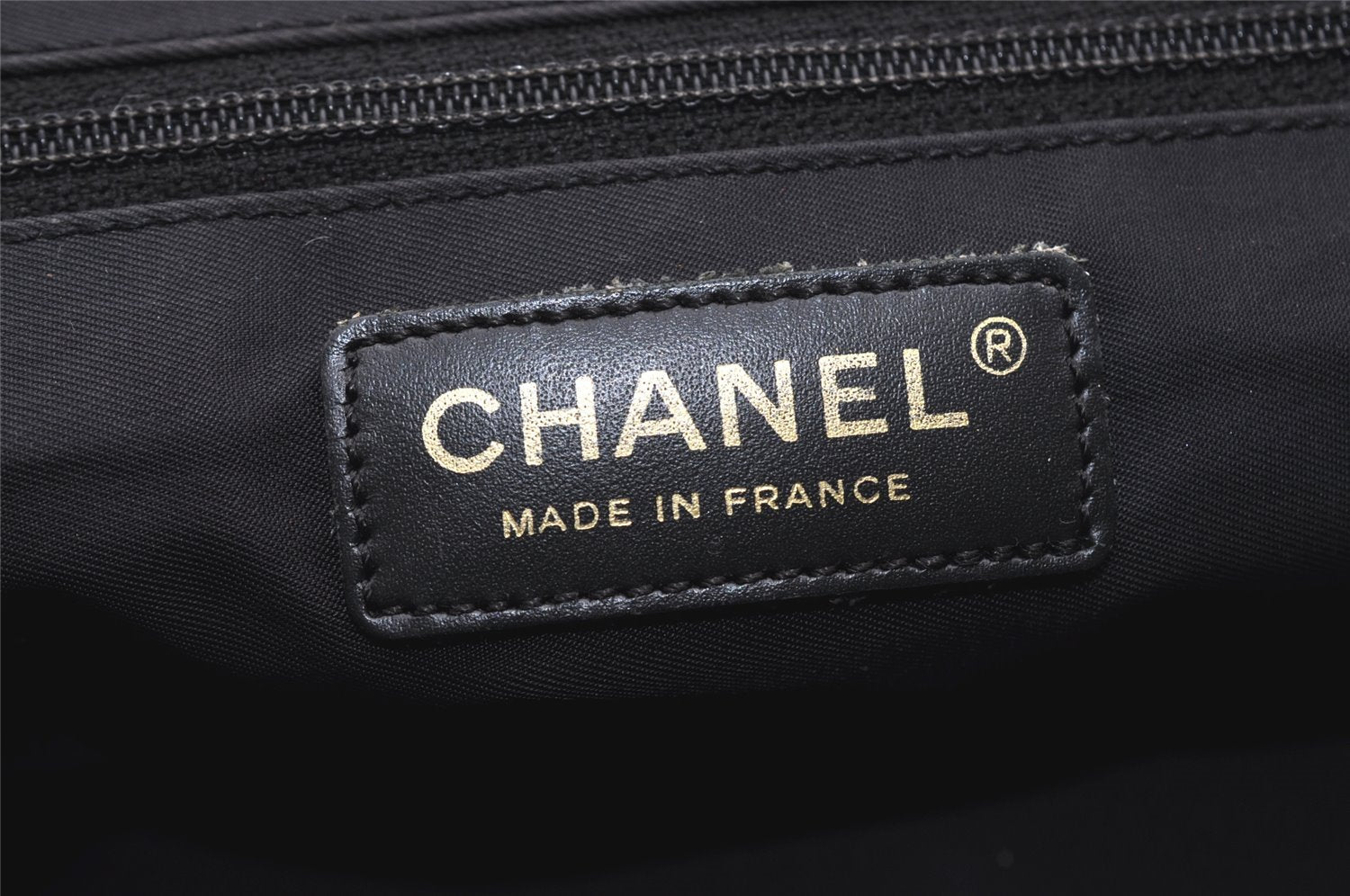 Authentic CHANEL New Travel Line Shoulder Tote Bag Nylon Leather Black 9676I