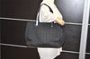 Authentic CHANEL New Travel Line Shoulder Tote Bag Nylon Leather Black 9676I