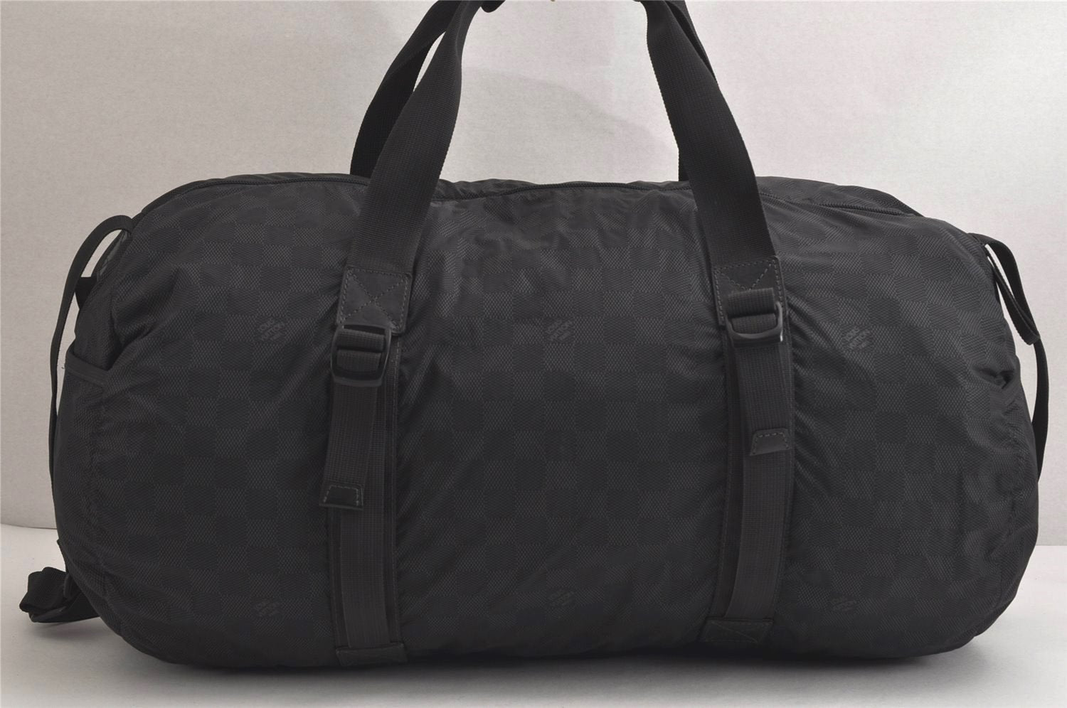 Auth Louis Vuitton Damier Aventure Practical 2Way Boston Bag M97058 Black 9676J