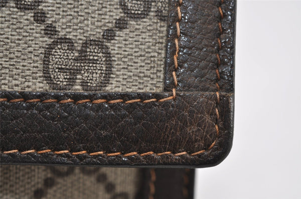 Authentic GUCCI Web Sherry Line Clutch Hand Bag GG PVC Leather Brown Junk 9677I