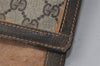 Authentic GUCCI Web Sherry Line Clutch Hand Bag GG PVC Leather Brown Junk 9677I