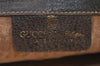 Authentic GUCCI Web Sherry Line Clutch Hand Bag GG PVC Leather Brown Junk 9677I