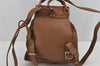Authentic GUCCI Vintage Bamboo Drawstring Backpack Suede Leather Brown 9679J