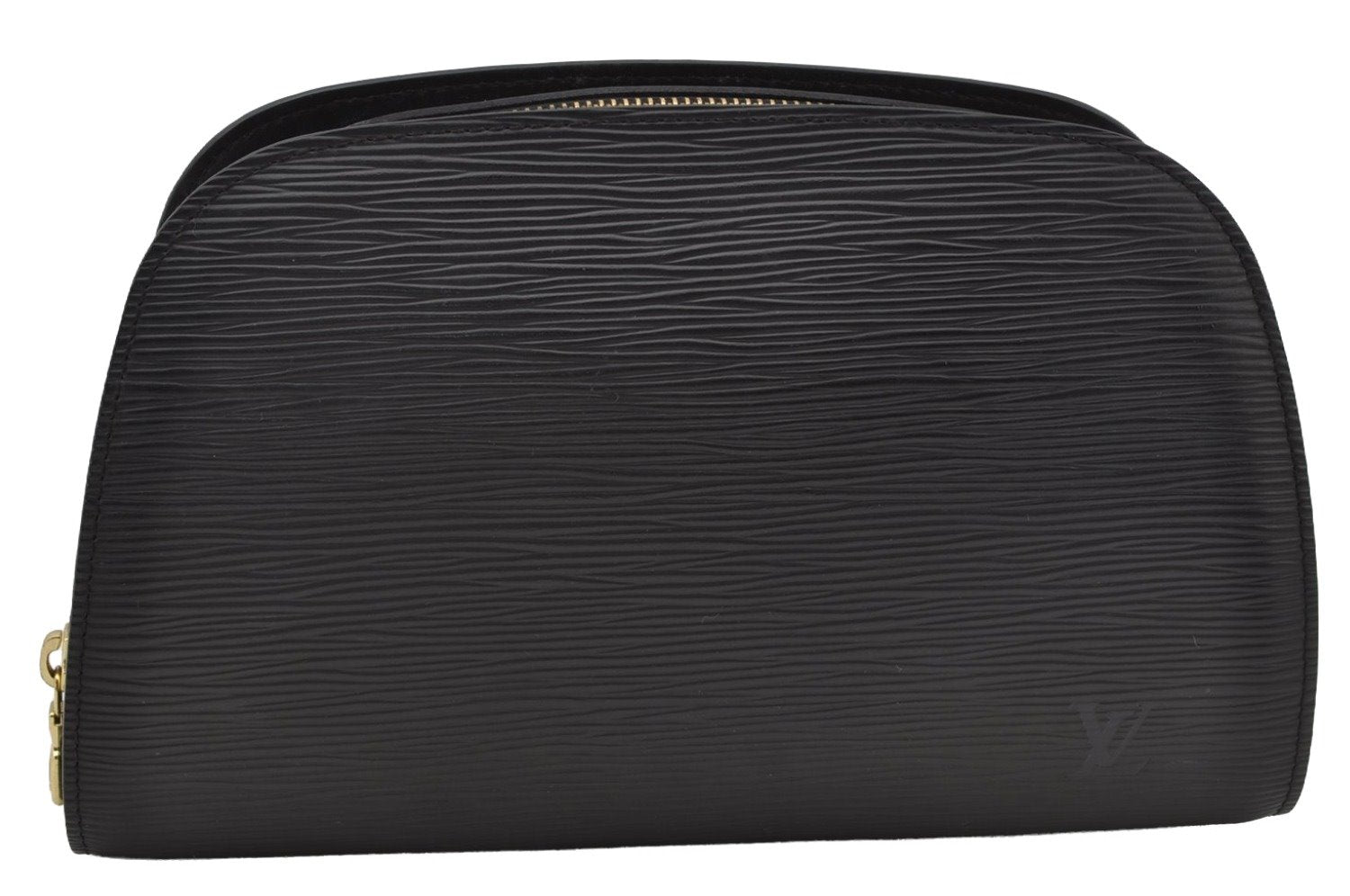 Authentic Louis Vuitton Epi Dauphine MM Pouch Clutch Bag Black M48452 LV 9680I