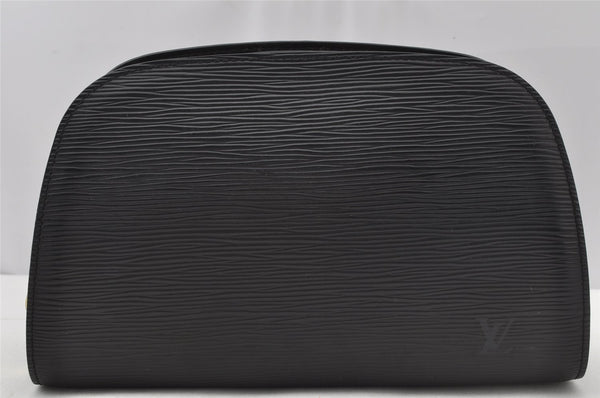 Authentic Louis Vuitton Epi Dauphine MM Pouch Clutch Bag Black M48452 LV 9680I