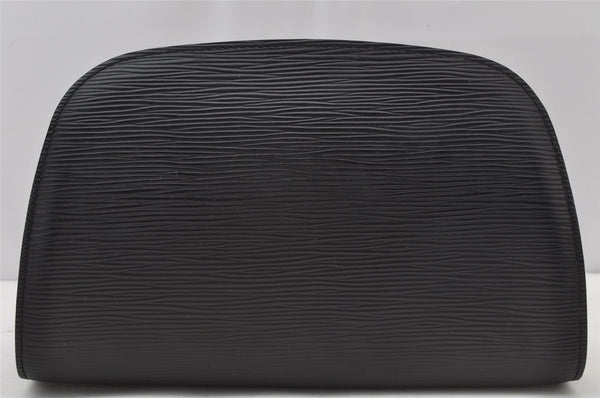Authentic Louis Vuitton Epi Dauphine MM Pouch Clutch Bag Black M48452 LV 9680I
