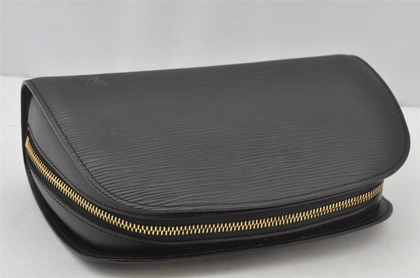 Authentic Louis Vuitton Epi Dauphine MM Pouch Clutch Bag Black M48452 LV 9680I