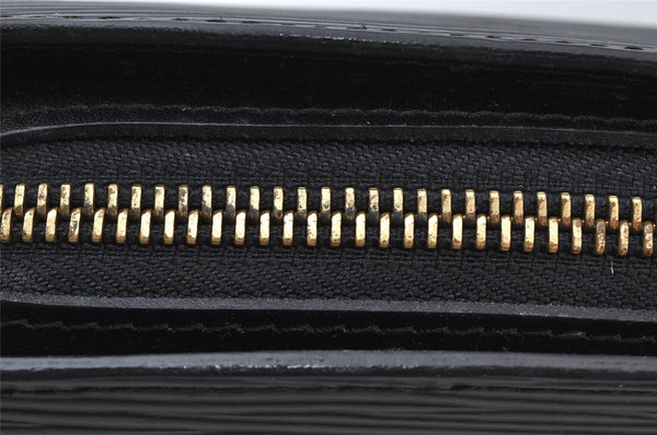 Authentic Louis Vuitton Epi Dauphine MM Pouch Clutch Bag Black M48452 LV 9680I