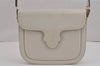 Authentic YVES SAINT LAURENT Shoulder Cross Body Bag Purse Leather White 9680J