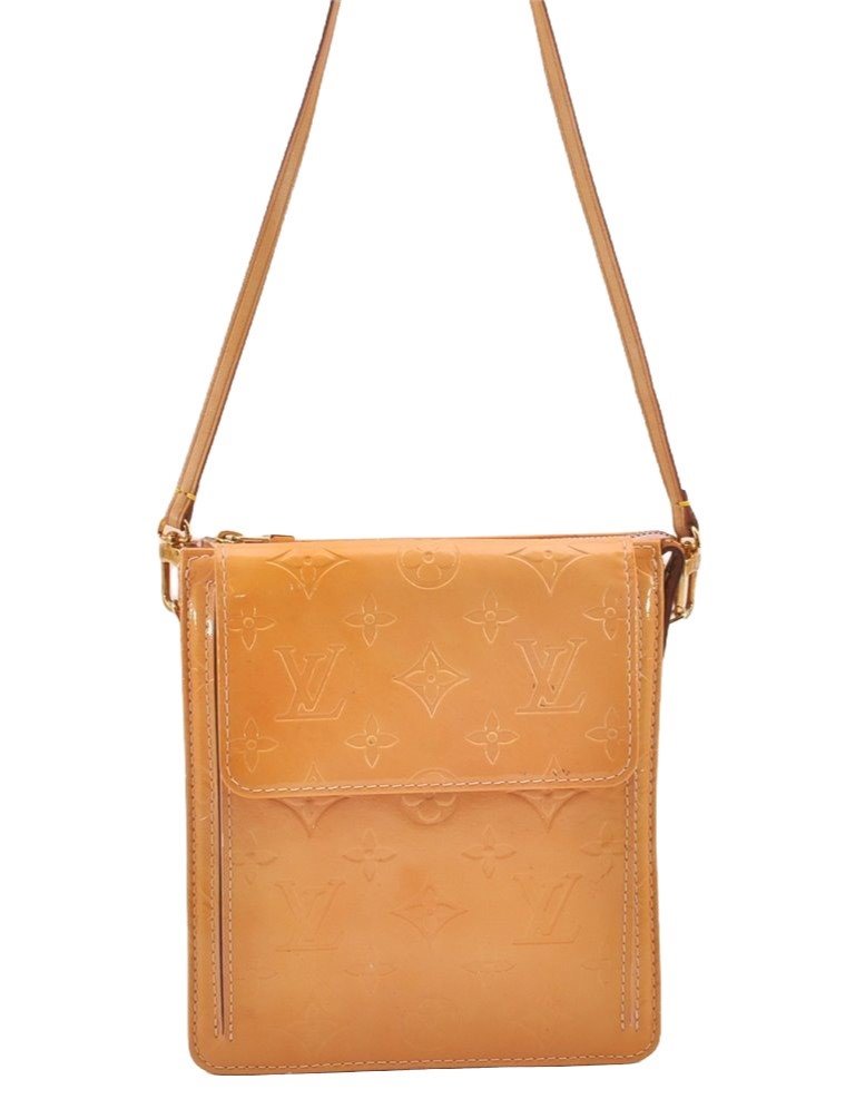 Auth Louis Vuitton Monogram Vernis Mott Shoulder Hand Bag Yellow M91034 LV 9681I