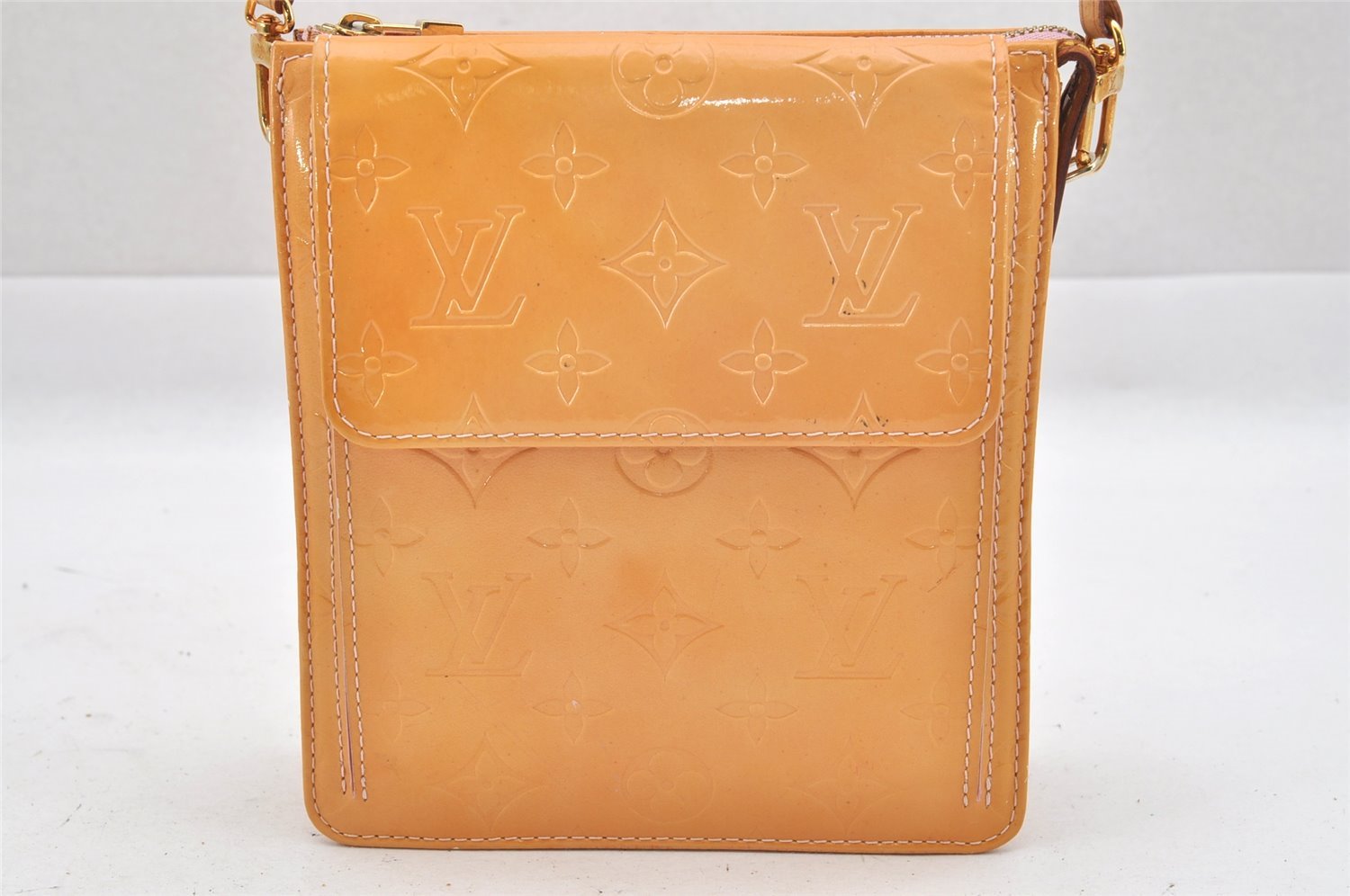 Auth Louis Vuitton Monogram Vernis Mott Shoulder Hand Bag Yellow M91034 LV 9681I