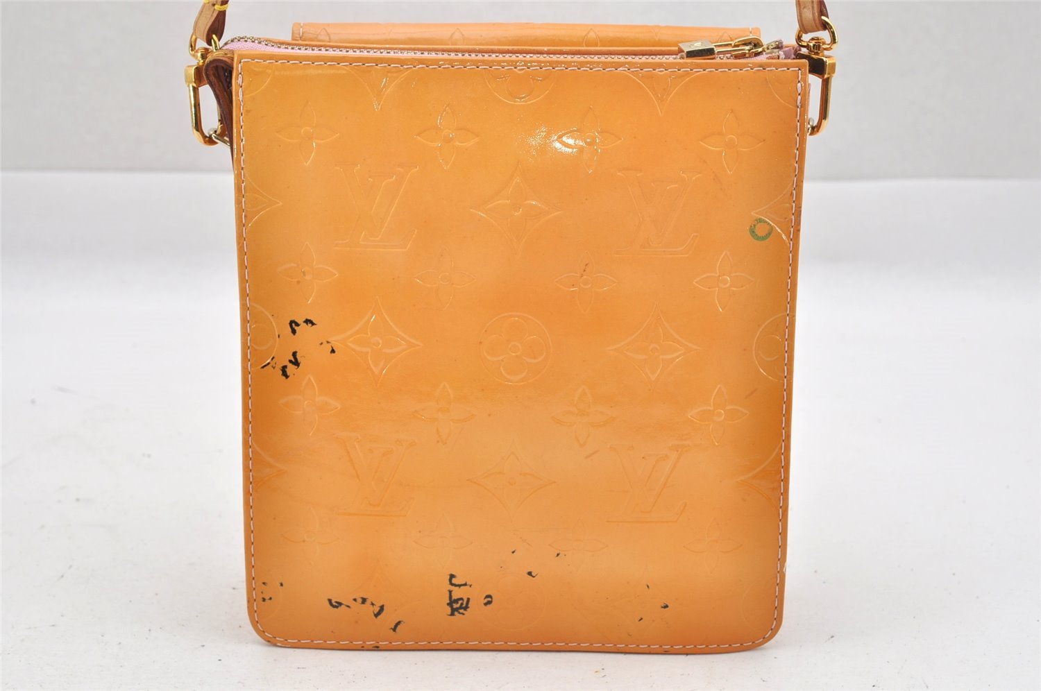 Auth Louis Vuitton Monogram Vernis Mott Shoulder Hand Bag Yellow M91034 LV 9681I