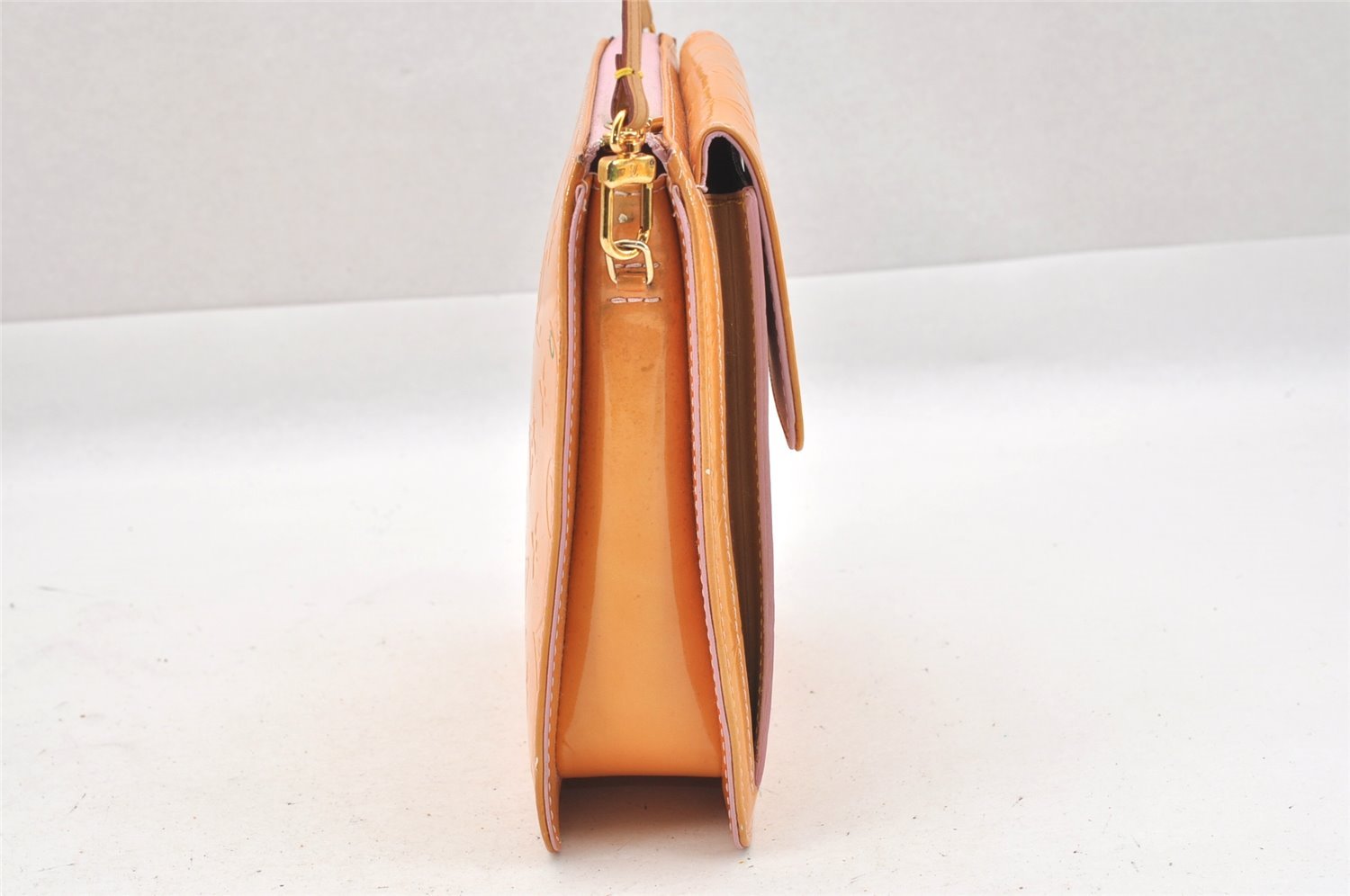 Auth Louis Vuitton Monogram Vernis Mott Shoulder Hand Bag Yellow M91034 LV 9681I