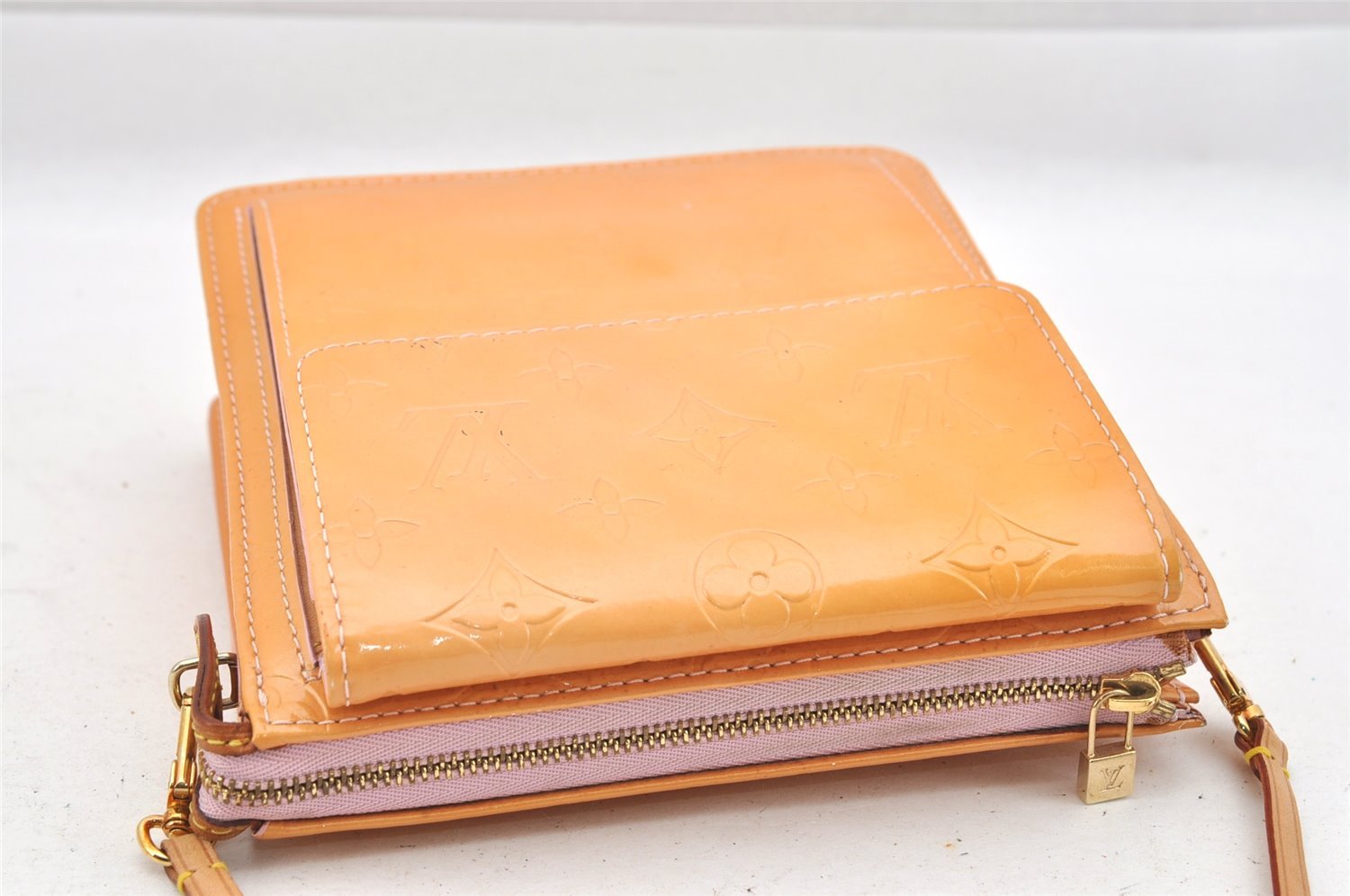 Auth Louis Vuitton Monogram Vernis Mott Shoulder Hand Bag Yellow M91034 LV 9681I