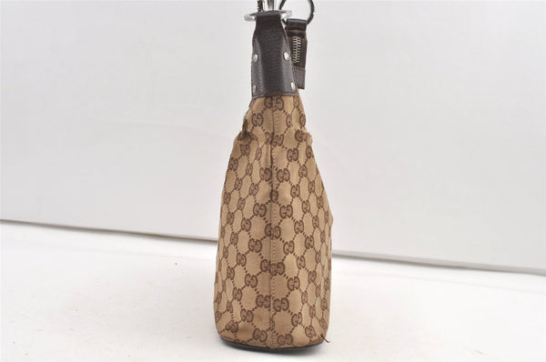 Authentic GUCCI Vintage Shoulder Bag Purse GG Canvas Leather 115003 Brown 9681J