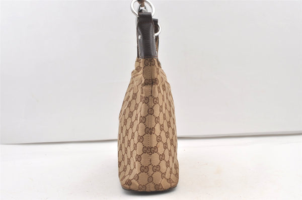 Authentic GUCCI Vintage Shoulder Bag Purse GG Canvas Leather 115003 Brown 9681J
