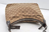 Authentic GUCCI Vintage Shoulder Bag Purse GG Canvas Leather 115003 Brown 9681J
