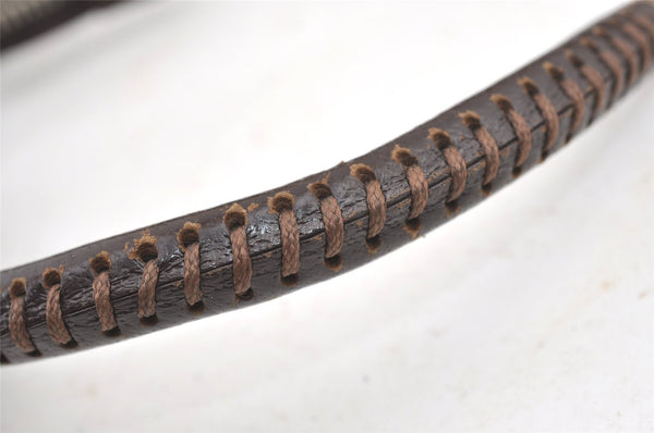 Authentic GUCCI Vintage Shoulder Bag Purse GG Canvas Leather 115003 Brown 9681J