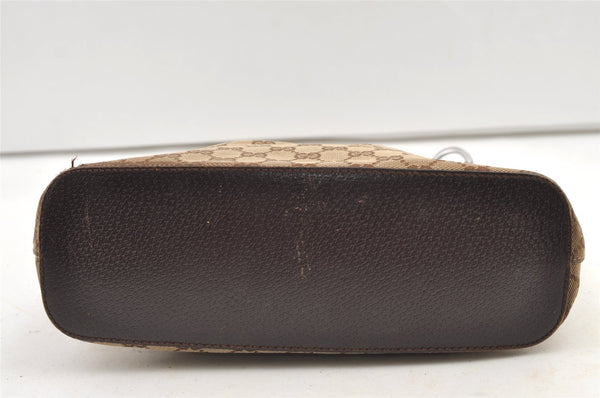 Authentic GUCCI Vintage Shoulder Bag Purse GG Canvas Leather 115003 Brown 9681J
